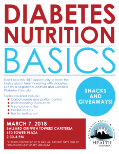 Diabetes Nutrition Basics @ Ballard Griffith Towers (Ballard Cafeteria) | Lexington | Kentucky | United States